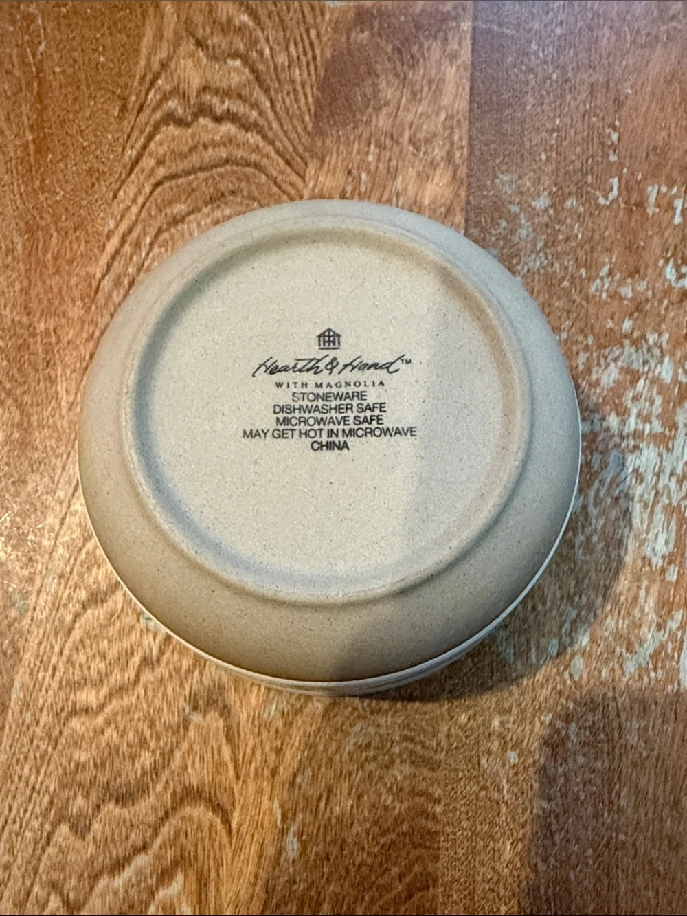 Clay stoneware pottery bowl Hearth & Hand Magnolia beige glazed 4.5 inches